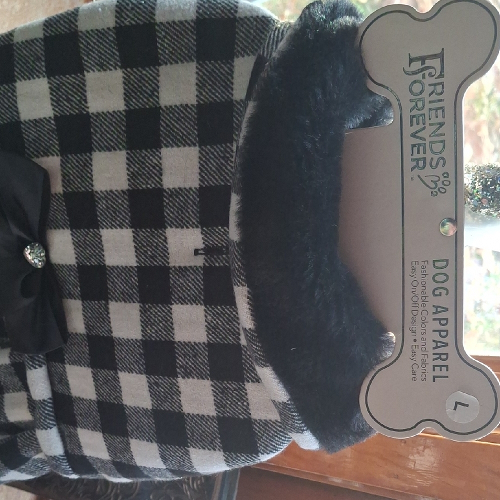 Black and White Plaid Dog Sweater